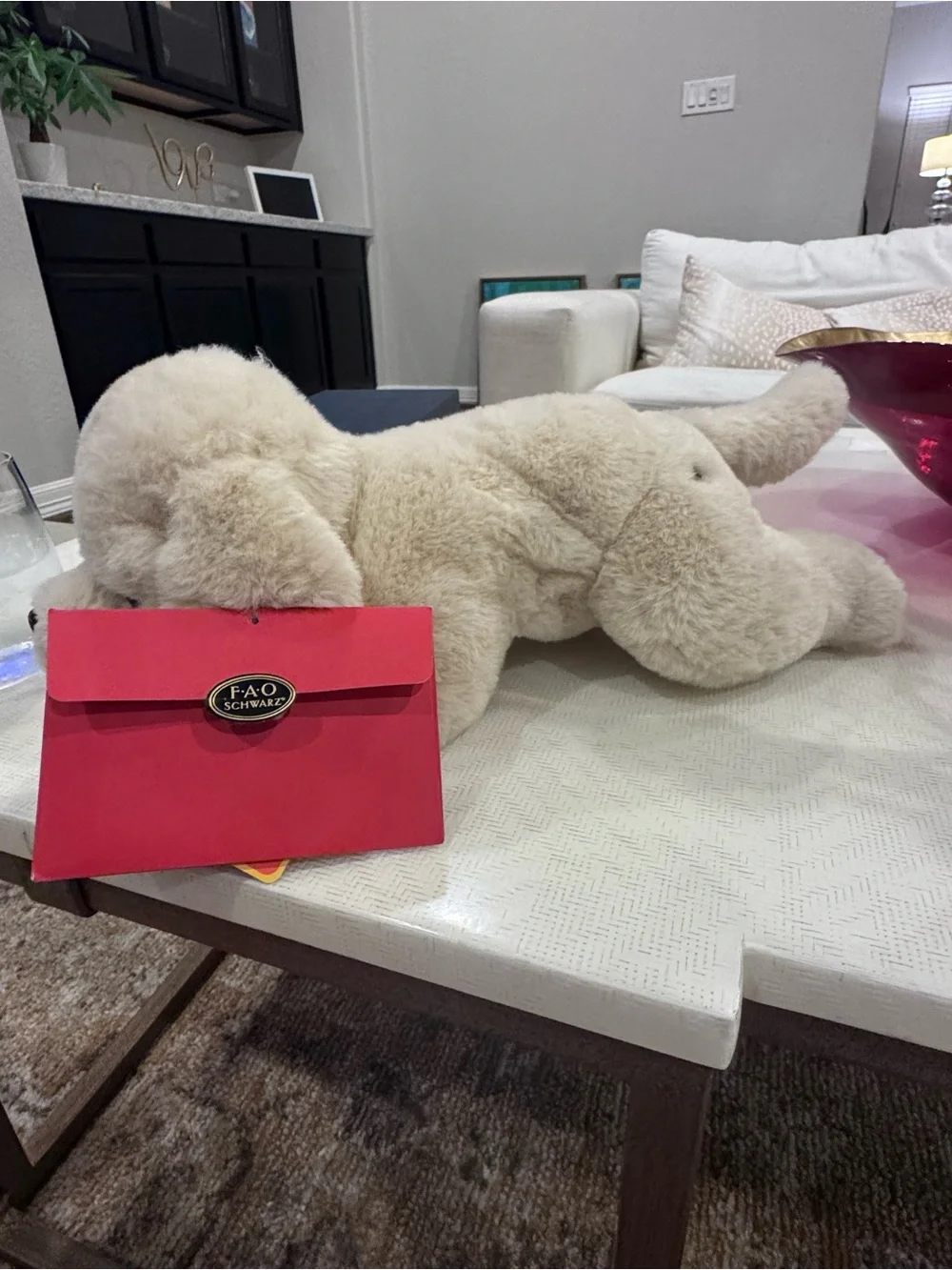 FAO Schwarz Cream Plush Labrador Puppy Stuffed Animal
